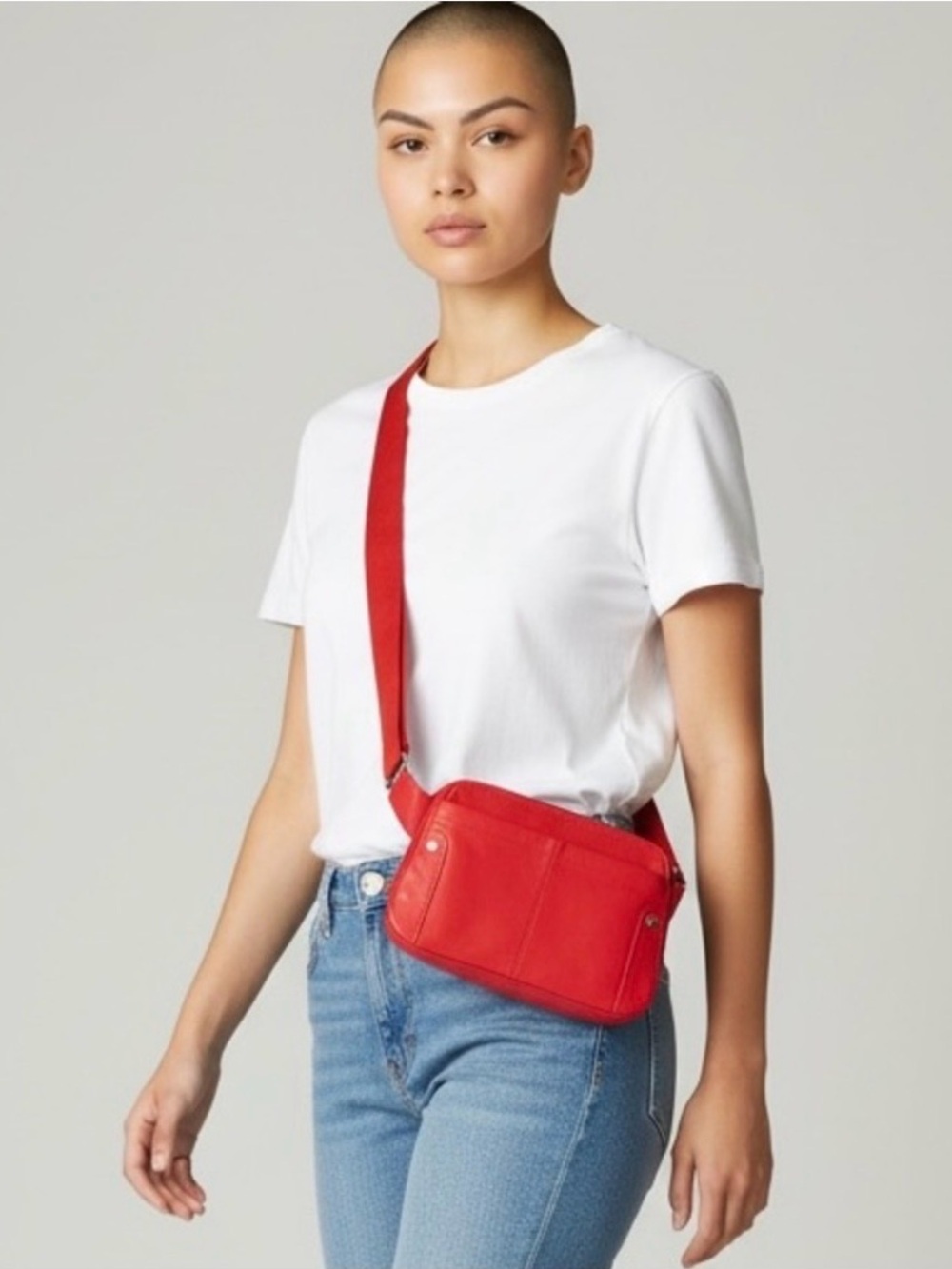 Danier Leather Red Crossbody Bag for Women - Minimal Everyday Style